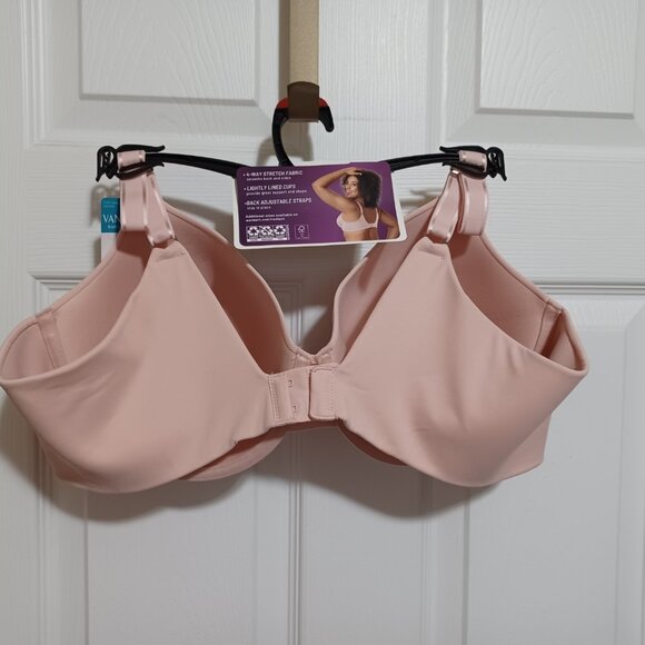 Two New 44C Vanity Fair Underwire Padded T-shirt Bras Black Tan - Picture 4 of 8